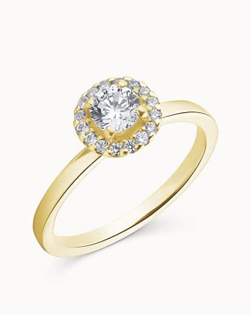 Rosettring Grazia 18K Gult Gull Naturlig Diamant 0,30 Carat - forlovelsesringer & gifteringer hos Vanbruun