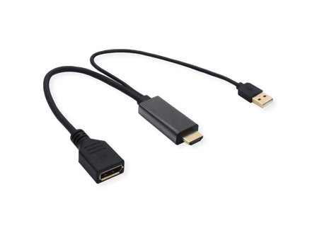 VALUE HDMI to DP F with USB Cable