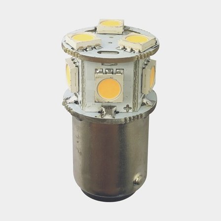 Lâmpada LED 1852-Marine, 10 - 36 V DC, 1.4 W, Ø19 x 33 mm, BA15D, com luz branca quente, embalagem com 2 unidades