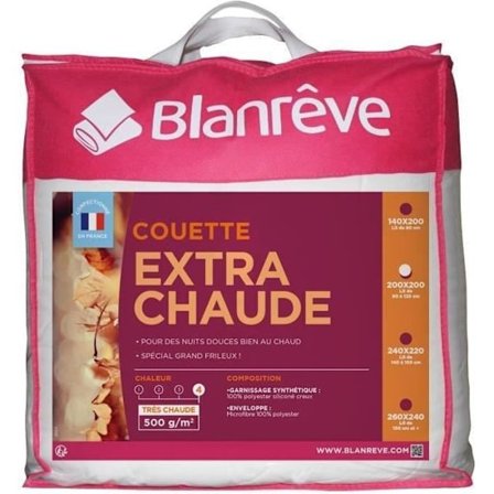 BLANREVE Extra varm mikrofiberduvet - 200 x 200 cm - Vit