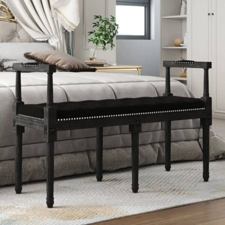 vidaXL Bänk svart 110x40x70 cm sammet