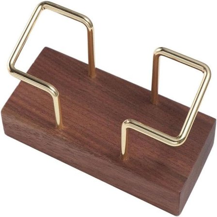 Skrivebord Tre Visittkort Organizer Tilbehør for Konferansebord 11x5cm Mørkebrun