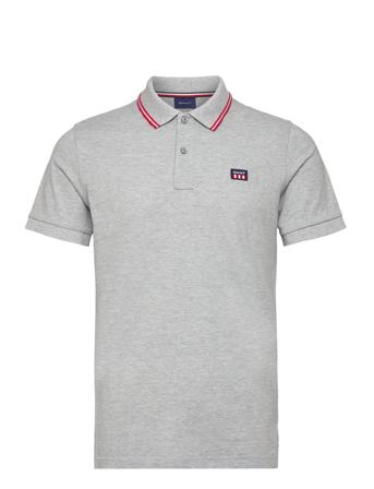 Ss Contrast Collar Pique Polos Short-sleeved Grå GANT*Betinget Tilbud