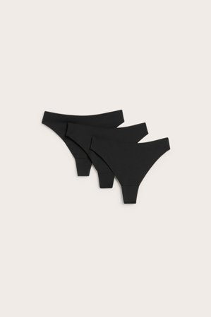 Kappahl | Stringit, 3-pack | Musta