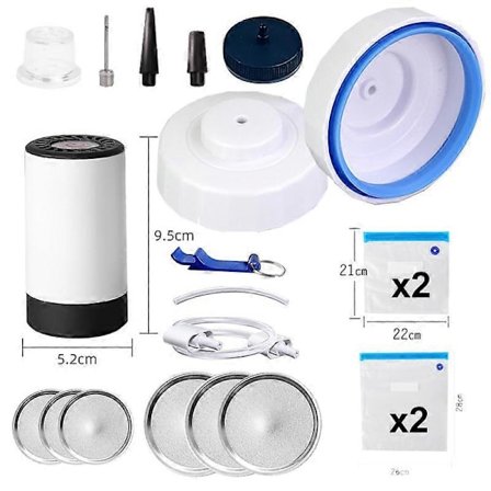 Vakuumforsegler for syltetøyglass, forsegler for glass og tilbehørsslange for Foodsaver, mat (FMY)