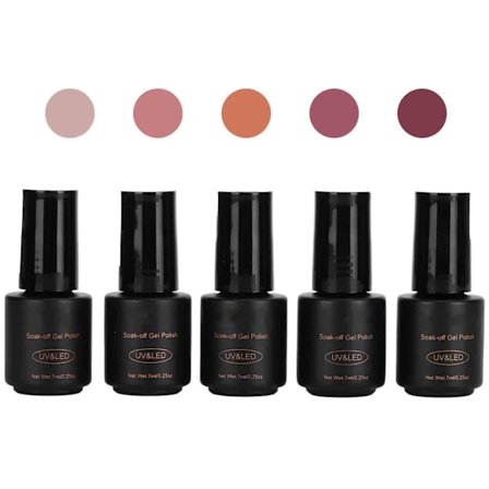Rosalind Professionell UV Gel Nagellack Set 5st 7ml Soak Off Manikyr Kit