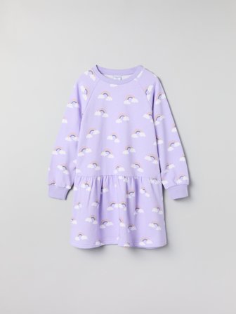 Polarn O. Pyret - Sweatshirt dress with rainbow print - 86 - Childrenswear - purple