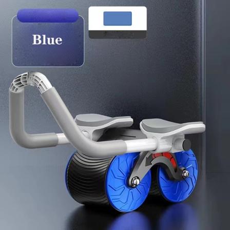 Automatisk rebound magehjul Magehjul med pute Push-up flat muskelstrekk rullestøtte Mute mage trener-WELLNGS Blue