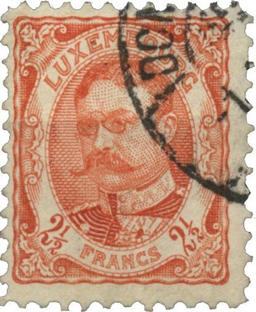 Luxembourg - Duke William 2,5 Fr. Rød Orange - Stemplet (MICHEL 82)