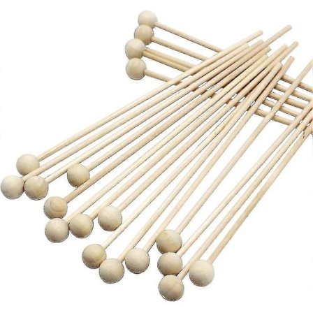 Naturlige trelollipops Rock Candy Swizzle Sticks Cake Pops med kuleende Tre Pop Rørepinner 6" 15 cm lengde 100 stk