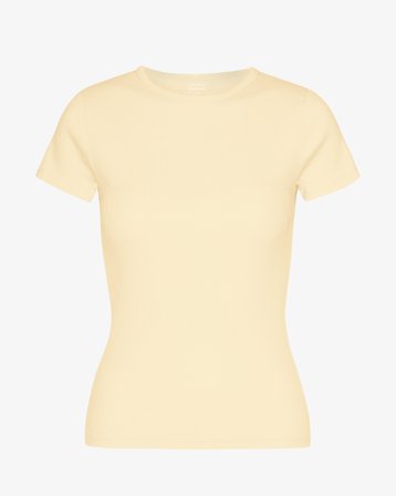 Organic Rib T-Shirt - Soft Yellow XS