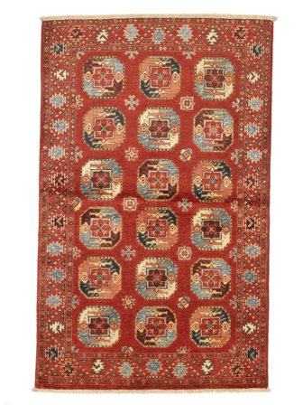 Kazak Fine Vloerkleed Handgeknoopt 88X141 Donkerrood/Bruin Afghanistan