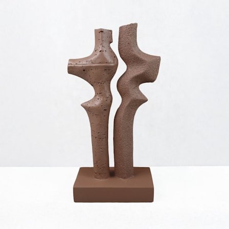 Dekorativt stykke i harpiks, brunt, 16x9x31,5 cm