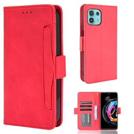 Modernt Motorola Edge 20 Fusion / Motorola Edge 20 Lite fodral med plånbok - Röd