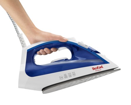 TEFAL Virtuo FV1711E0 Strykejern Kompakt design, 24 g/min konstant damp, 80 g/min dampstøt, antikalk, 1800 W