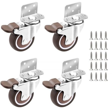 4x hjul - 25 mm för möbler Små svängbara hjul med broms one_ NN