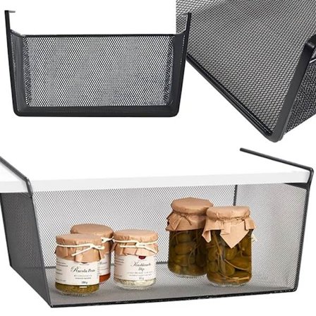 Metallkurv opphengt kjøkkenhylle hengende hylleorganisator_MGF