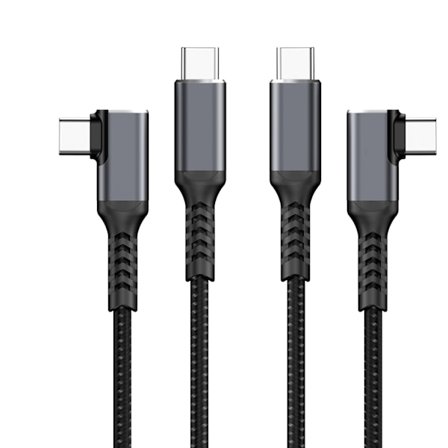 Tehtaan USB-IF-sertifioitu suorakulmainen 90 asteen 240 W 100 W USB4 Gen3 40 Gbps Type-C - Type Thunderbolt 4 -datakaapeli【COPL】