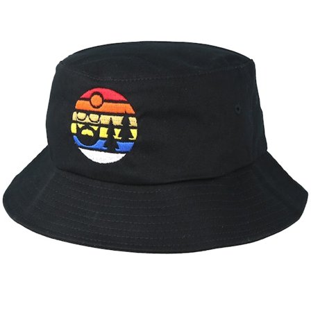 Bearded Man - Negro bucket Sombrero - Sunset Logo Black Bucket @ Hatstore