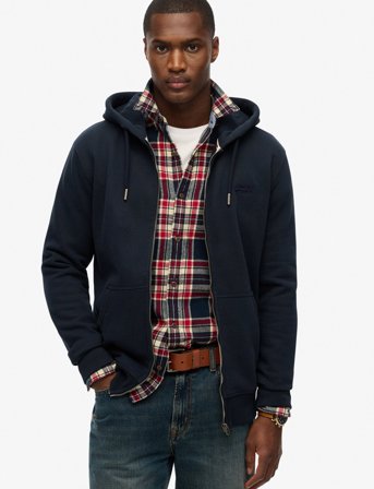 Superdry Essential Logo Zip Hoodie Hb - Black - L