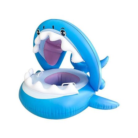 Baby Float PVC Pool Småbørns Flydelegetøj Med Kaleche Oppustelig Haj Baby Pool Float Til Børn 6-36 Måneder