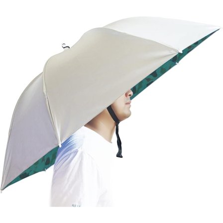 37-tommers Håndfri Paraplyhatt - Sammenleggbar UV-beskyttelse Solskjermingshette med Justerbar Stropp for Fiske, Golf, Camping & Utendørs Aktiviteter