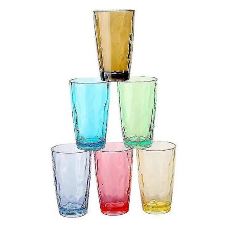 330/420/470 ml Färgade Plastmuggar Återanvändbara Dricksglas För Picknickfest 6-pack (FMY)