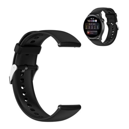 22mm sporty silicone watch strap for Huawei watch - Black Black