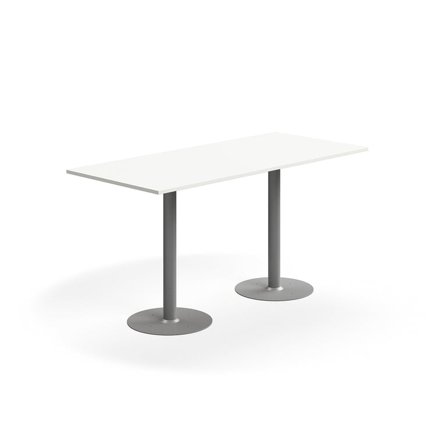 Stehtisch ALVA, 1800x800x900 mm, feststehend, Hochdrucklaminat, silber/weiß