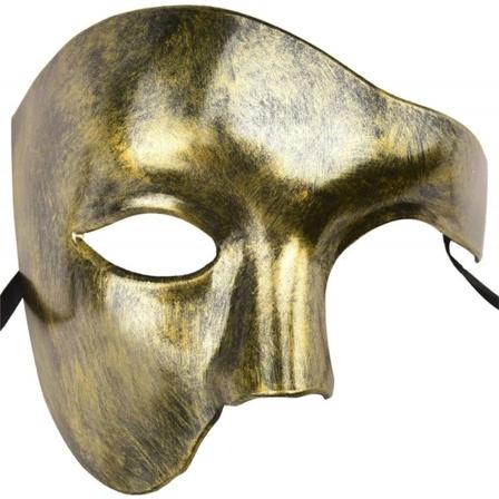 Dekorativ halv ansigtsmaske Plast øjenmaske Halloween ansigtsmaske Gold