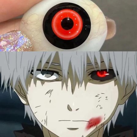 Korrigerade 1 par Kaneki Ken Cosplay Färgade Kontaktlinser Halloween Anime-linser