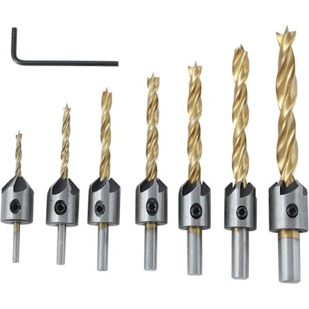 Puuporanterä uppoavalla 7 kappaletta, 3-10mm 5-huiluinen uppoavalla puu D