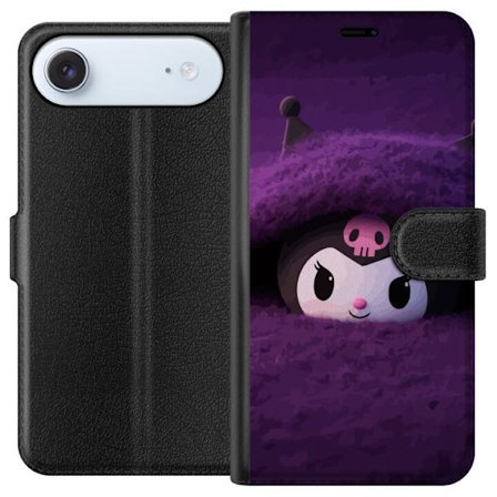 Yhteensopiva Lompakkokotelo Apple iPhone 17 Air Kuromi lilassa pörröisessä ympäristössä, jossa on salaperäinen kawaii-suunnittelu.