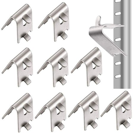 10 stk. Firkantede Køleskabs Clips i Rustfrit Stål, Køleskabs Hylder, ZQKLA