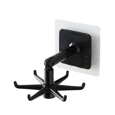 360° roterande hopfällbar krok, 4 krokar, ingen borrning krävs, roterande ställ med köksgrenar, väggmonterad köksutrustning