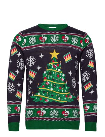 Happy Seasons Christmas Tree Sweater Led - Navy - XL