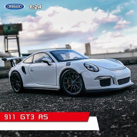 Welly 1:24 Porsche 911 Gt3 Rs Blå Bilmodell Legering Bilmodell Simulering Bildekorasjon Samling Gave Leke Dødstøpt Modell Gutte Leke