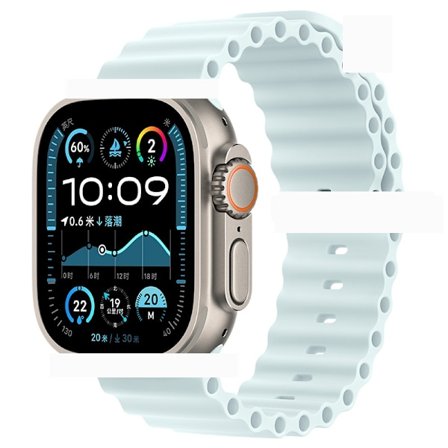 Klokkereim for Apple Watch iWatch 44/45/46/49mm Isblå Titaniumspenne