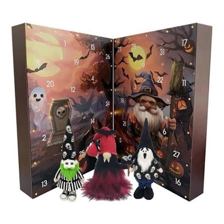 2025 Halloween Gnome Adventskalender med plysjgnomer, 2025 Halloween Nedtelling Julegave til barn og voksne