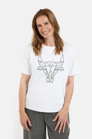 B. COPENHAGEN - Kortærmet T-shirt - Hvid - Nitter