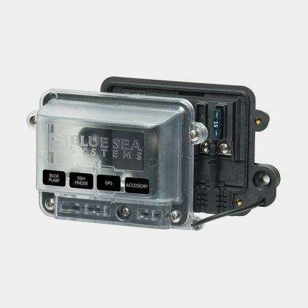 Fuse holder Blue Sea Systems ST-Blade Water-Resistant Fuse Block, for 4 spade fuses, M4, 80 A