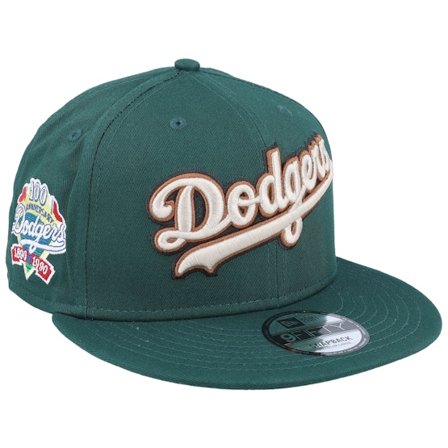 New Era - Los Angeles Dodgers Wordmark Patch 9FIFTY Dark Green Snapback Snapback Green Cap - MLB @ Hatstore