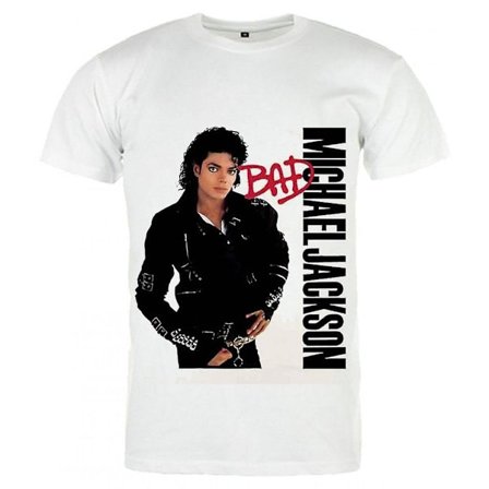 Vintage Tee Hvit T-skjorte Retro 90-tallet Michael Jackson Bad |