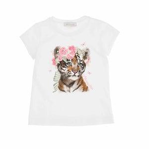Monnalisa White Flower Tiger T-Shirt 4 Years - Tops - 4 years - White