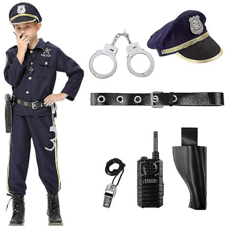 Politimann Kostyme for Barn, Politi Kostyme for Barn, Halloween Kostyme for Barn, Rollespillsett for Gutter og Jenter