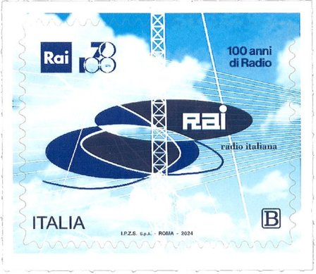 Italien - Radio Italiana 100 år - Postfrisk frimærke