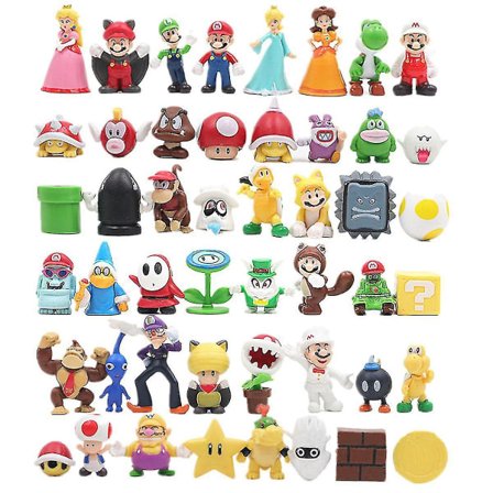 48 kpl/setti Super Mario Perhe Luigi Yoshi Bowser Wario Peach Toad Daisy Hahmo Mallilelut