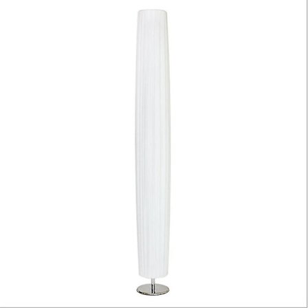 Hvit stoff gulvlampe med rustfritt stål base, hotellbelysning