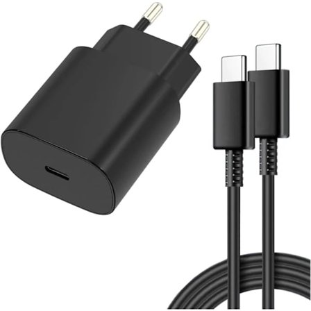 /NN/45W Hurtiglader Kompatibel med Samsung USB-C + 1M USB C Kabel Svart 3-Pakning Samsung(25w black)
