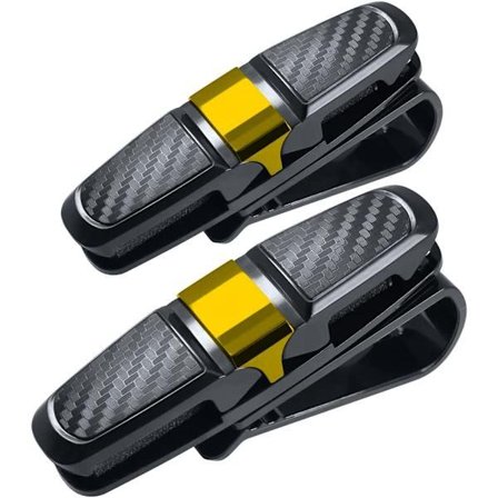 2-pakning solbrilleholder for solbeskyttelse, med klips for solbriller eller kort